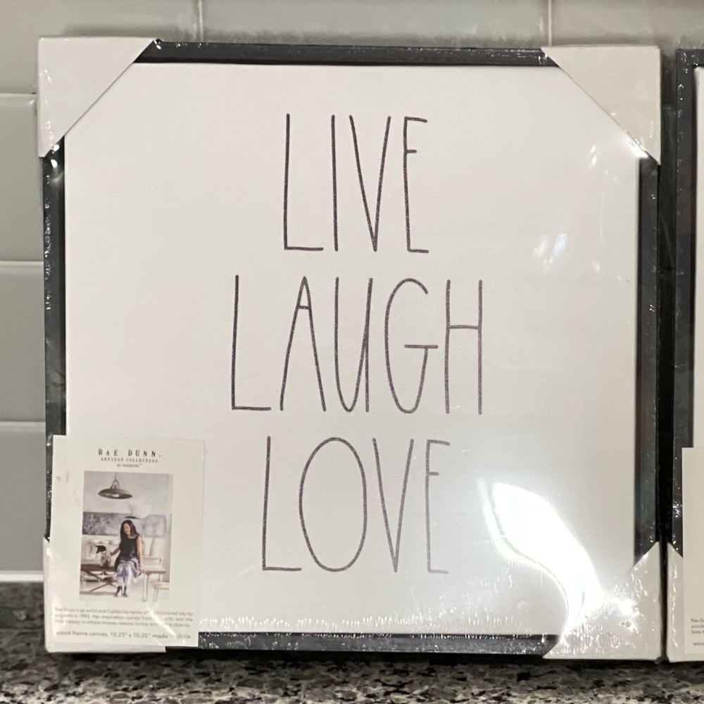 Rae Dunn, 2 different canvas frame signs. Sold together or separately.